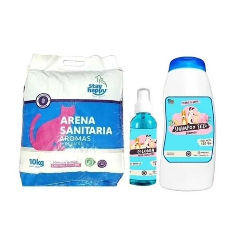 MASCOKITS - Arena Ultra Aglutinante Para Gatos 10kg  Colonia  Shampoo.