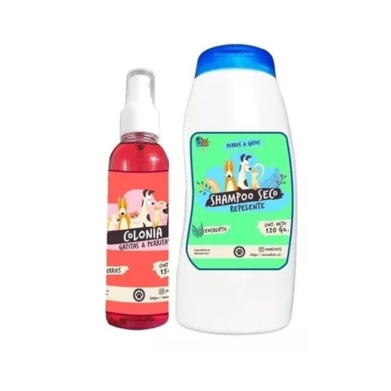 MASCOKITS - Kit Para Gato Shampoo Seco  Colonia Berries-Eucalipto.
