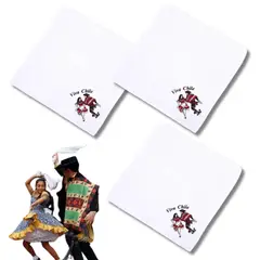 UTILISIMO - Pack 3 Pañuelos blancos bordado Pareja Baile Cueca 36x36cm