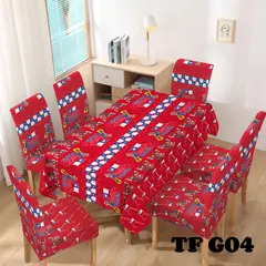 GENERICO - Mantel + 6 Fundas de silla Fiestas Patrias Living Cocina