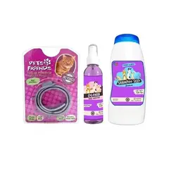MASCOKITS - Kit Gato Collar Anti Pulgas Colonia Shampoo Fruitilicious