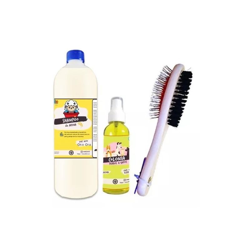 GENERICO - Kit Para Perros Shampoo Avena Colonia Aroma Maracuya Peine