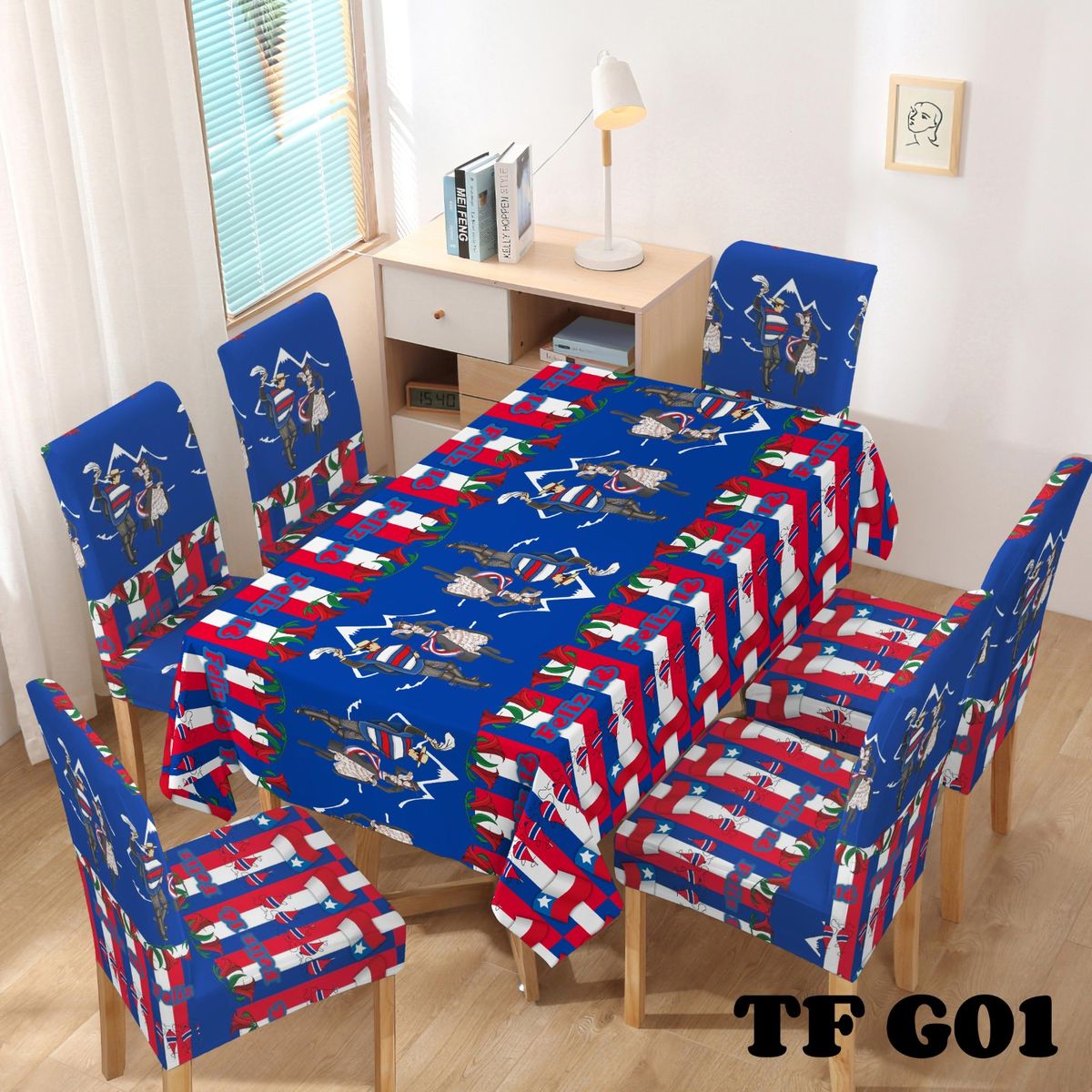 GENERICO - Set Mantel Decorativo + 6 fundas Fechas Patrias