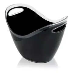 CATALAB - Cubitera Dos Mangos Ovalada Con Borde Hielera Balde Hielo Negro