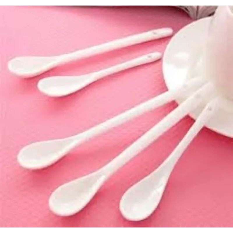CATALAB - Cuchara Coctel Porcelana Blanca 11cm Set 5