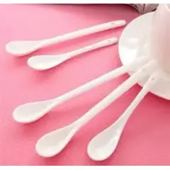 CATALAB - Cuchara Coctel Porcelana Blanca 11cm Set 5