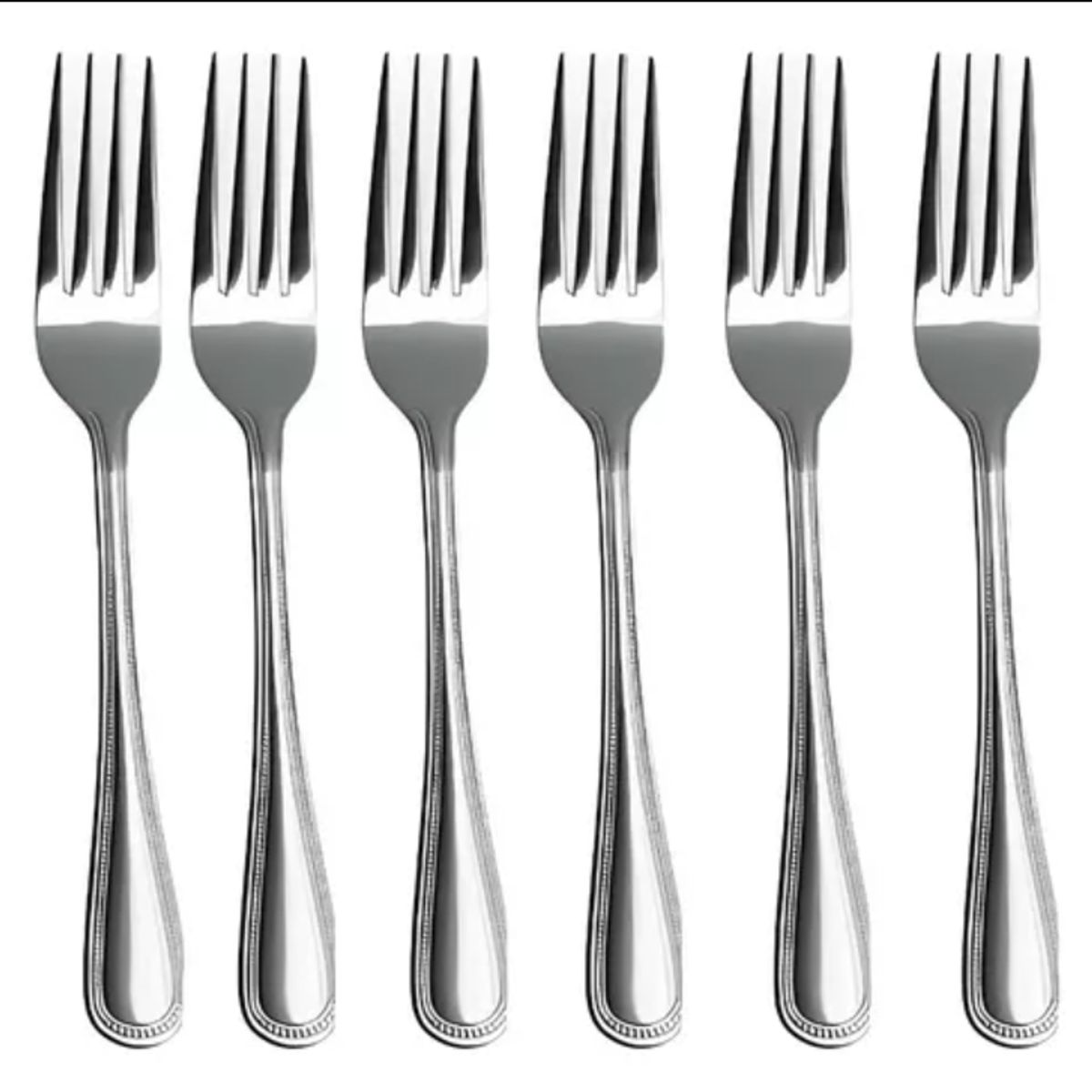 GENERICO - Set 12 Tenedores Tenedor De Mesa  Acero Inoxidable Color Plateado