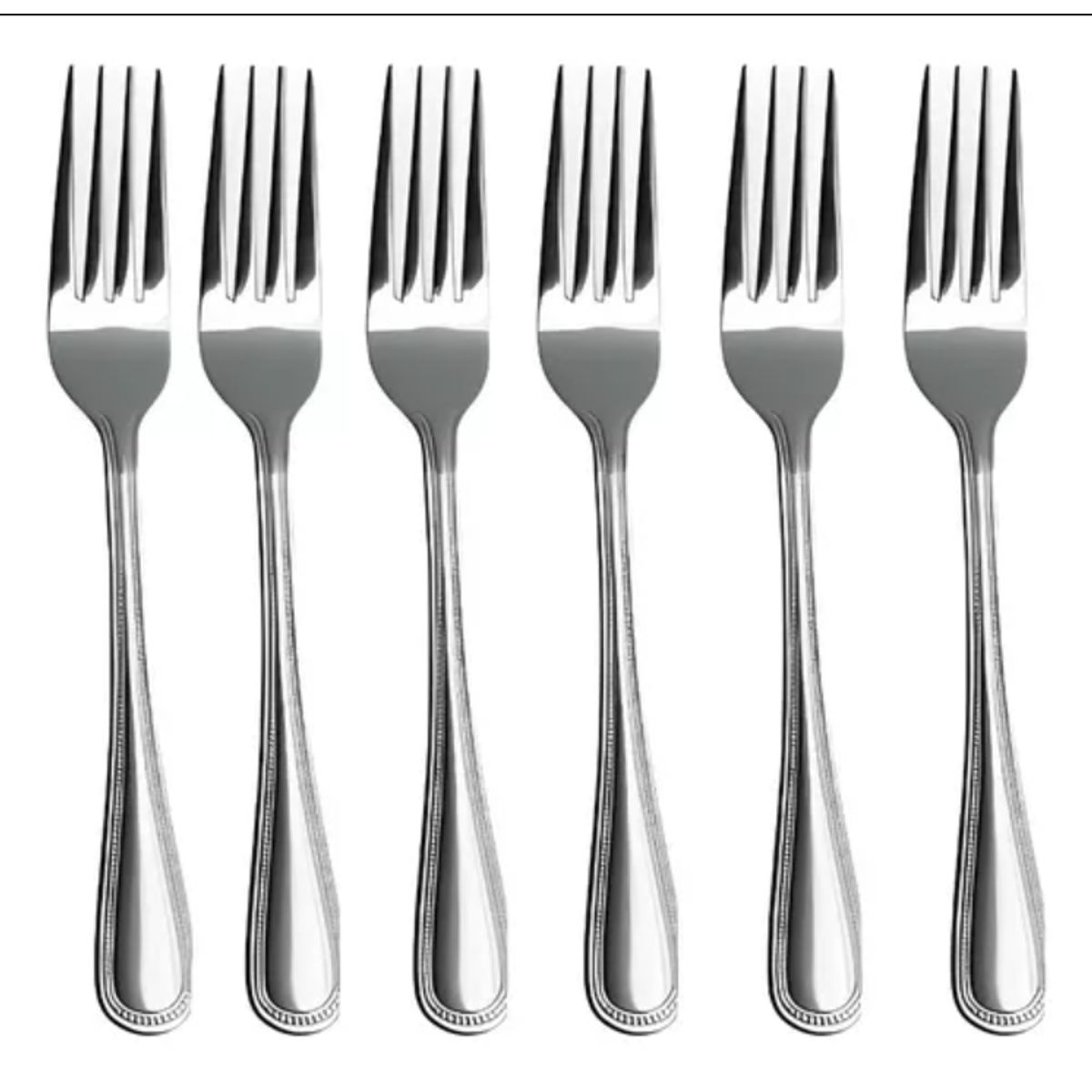GENERICO - Set 12 Tenedores Tenedor De Mesa  Acero Inoxidable Color Plateado