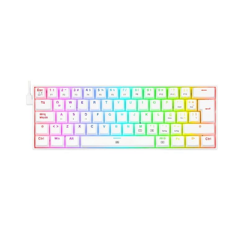 REDRAGON - Teclado Mecánico Gamer Redragon Dragonborn K630W RGB SP Blanco