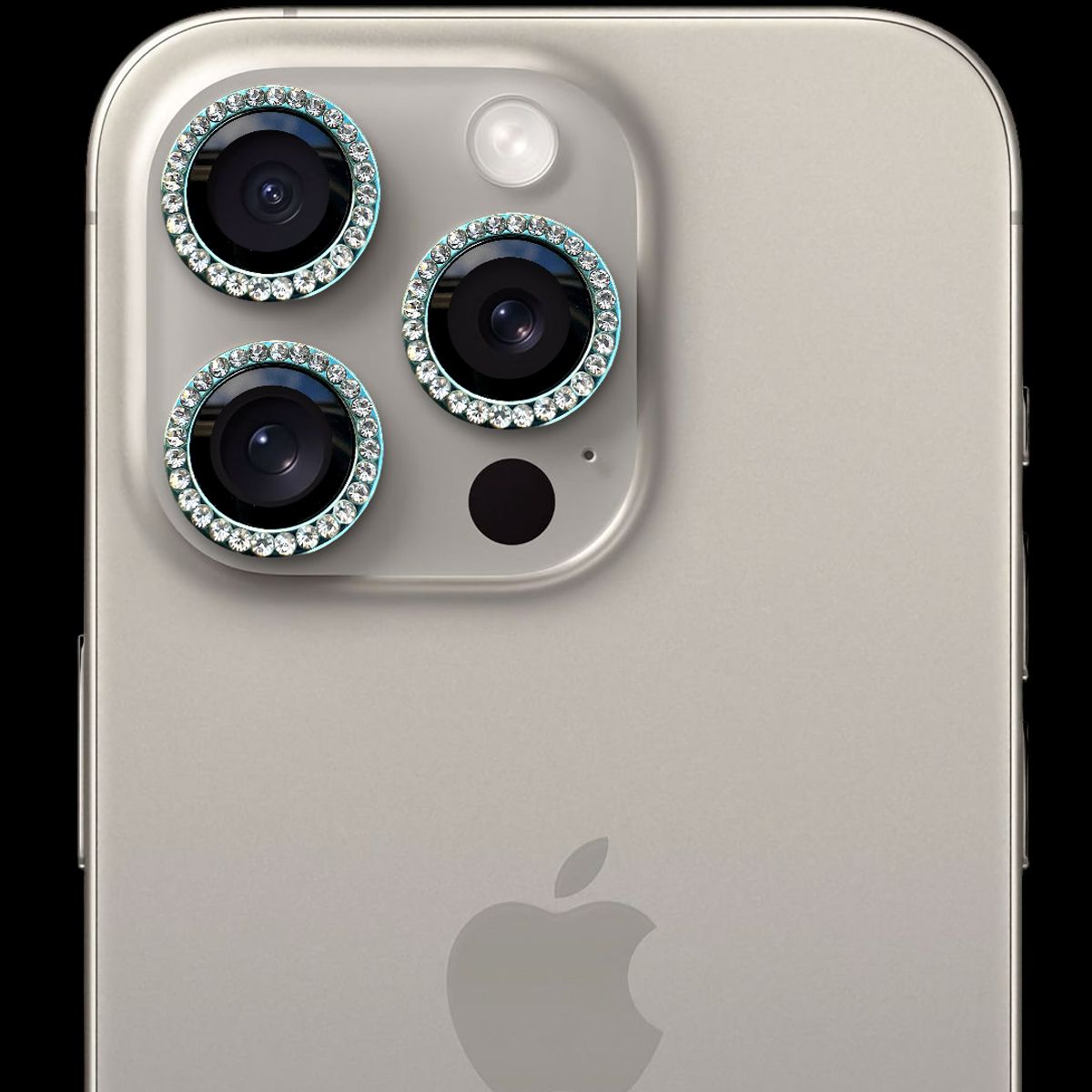 GENERICO - Protector de cámara modelo Diamantes para iPhone 15pro-15promax Verde