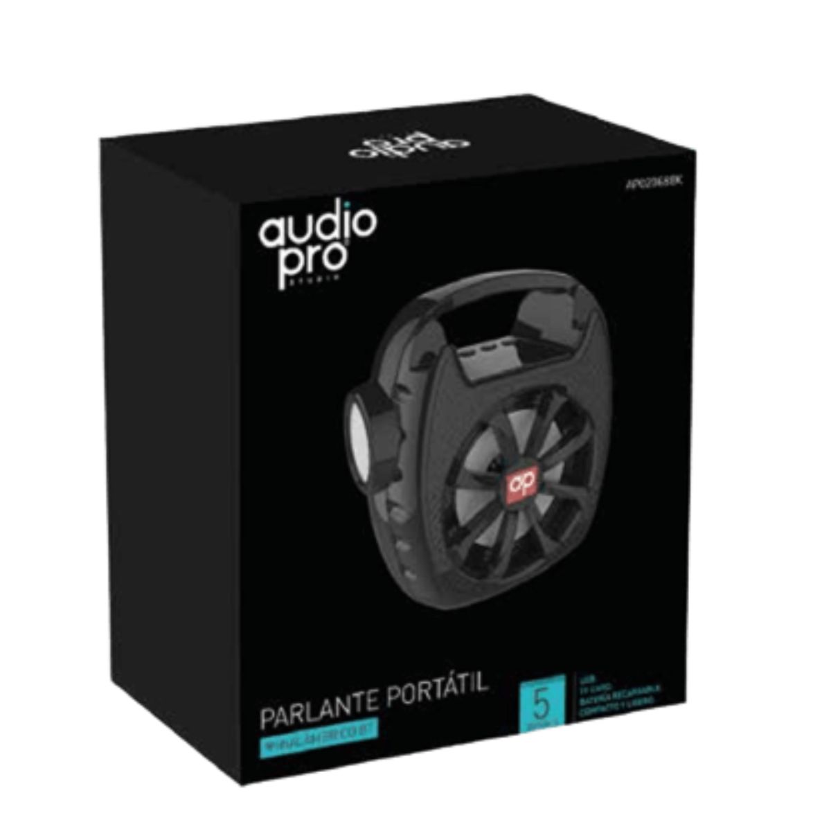 AUDIO PRO - Parlante Bluetooth solar con linterna AudioPro