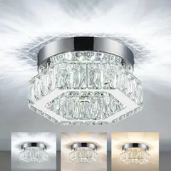 HOME NEAT - Lámpara de Techo LED Cuadrado Cristal K9 Ø25cm