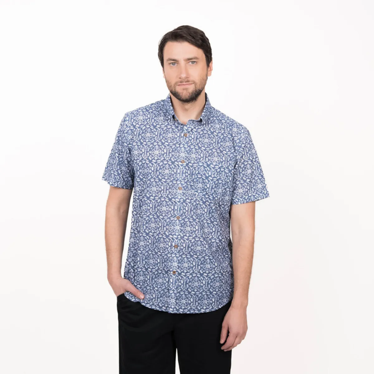 TRUVAL - Camisa M/C Estampada Slim Fit TRUVAL