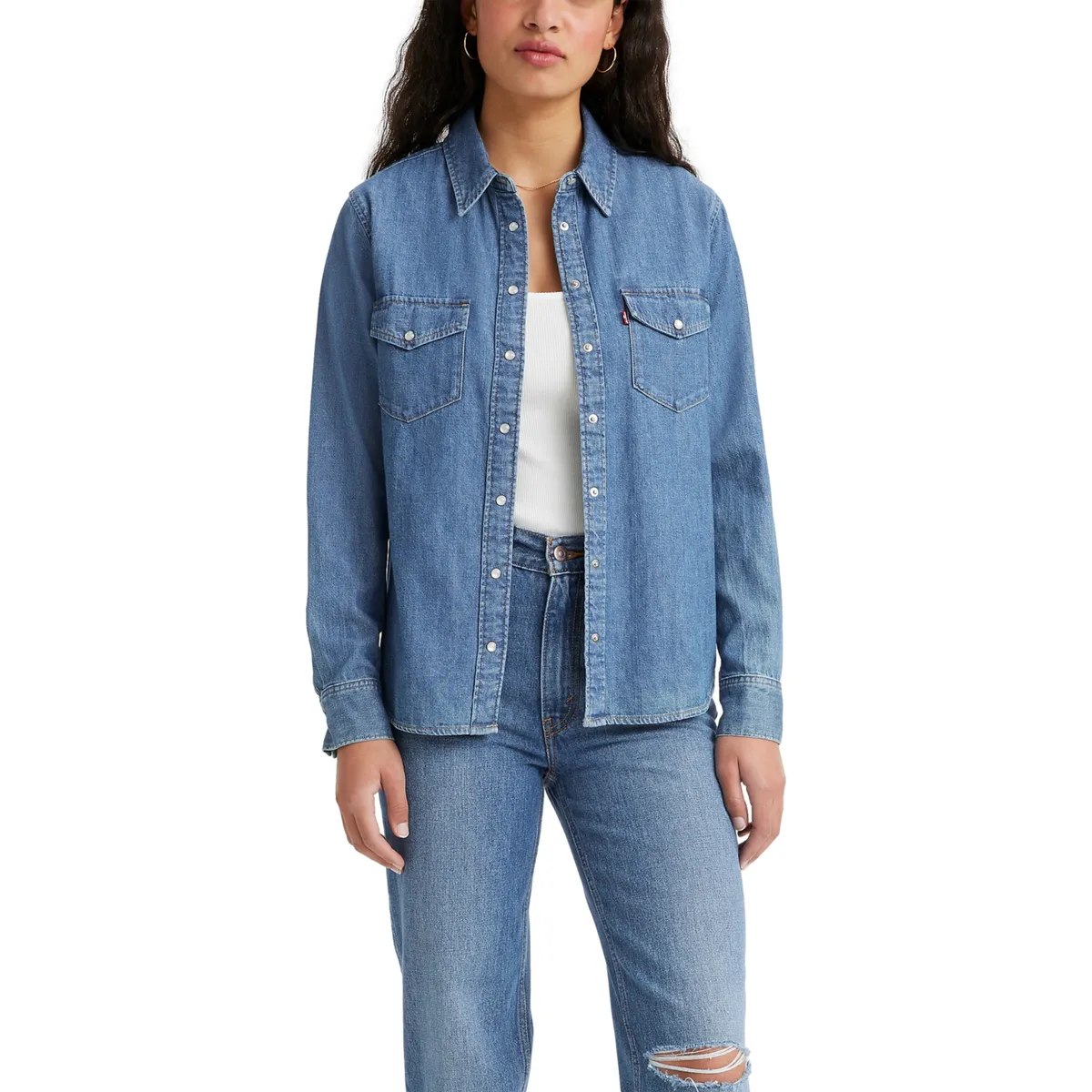 LEVIS - Camisa Mujer Iconic Western Azul Levis
