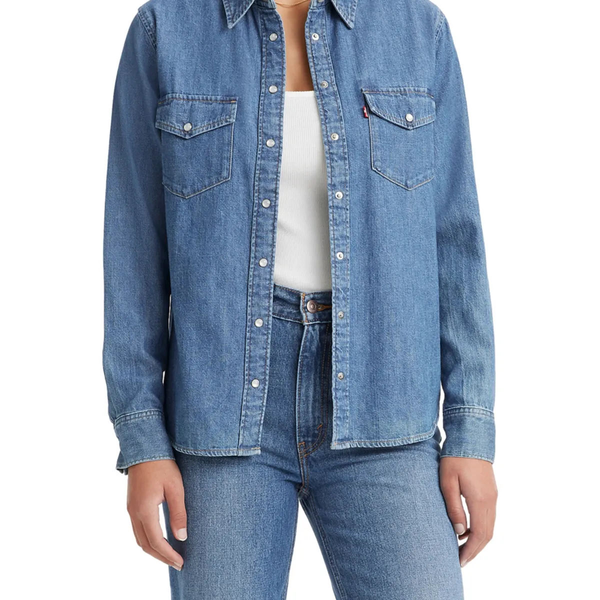 LEVIS - Camisa Mujer Iconic Western Azul Levis