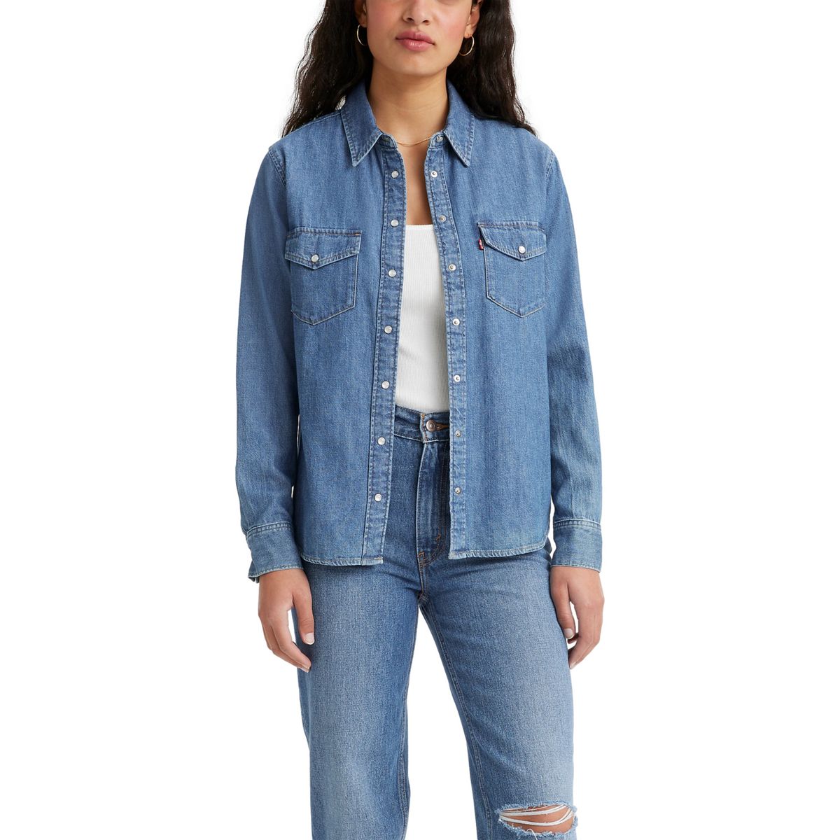 LEVIS - Camisa Mujer Iconic Western Azul Levis
