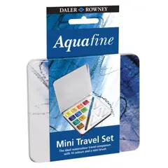 GENERICO - Set 10 Acuarelas Pastillas Daler Rowney Aquafine Mini Travel