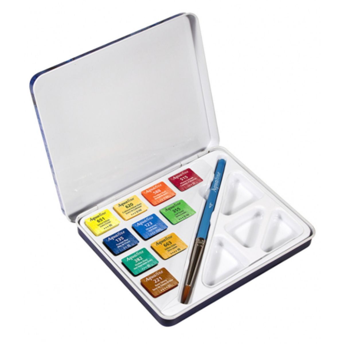 GENERICO - Set 10 Acuarelas Pastillas Daler Rowney Aquafine Mini Travel