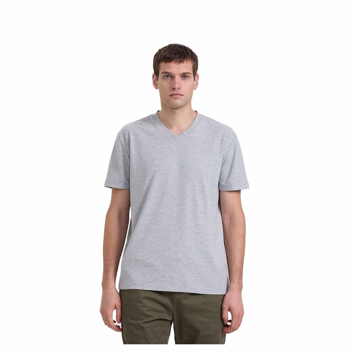 FASHION'S PARK - Polera Hombre Básica Gris Melange Fashion's Park