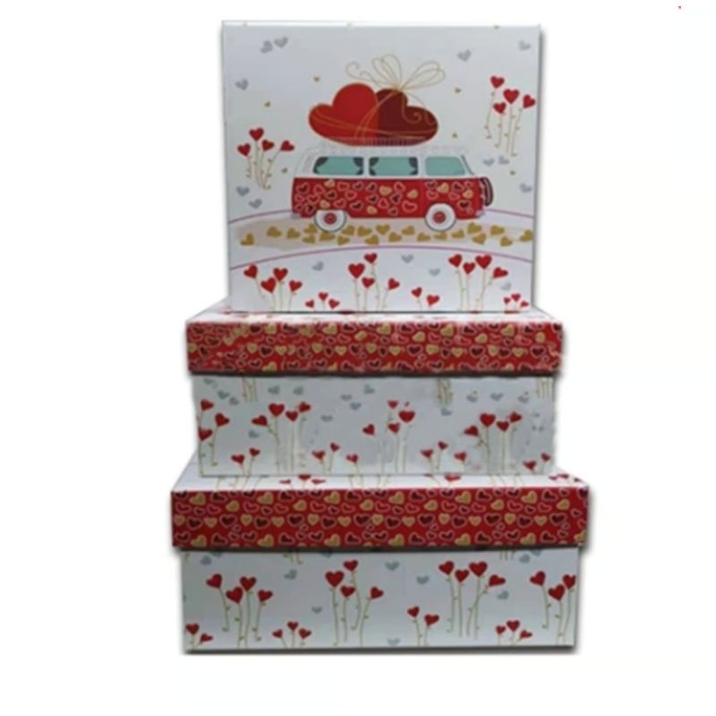 GENERICO - Set De Cajas De Regalo Estampado 3 Tamaños