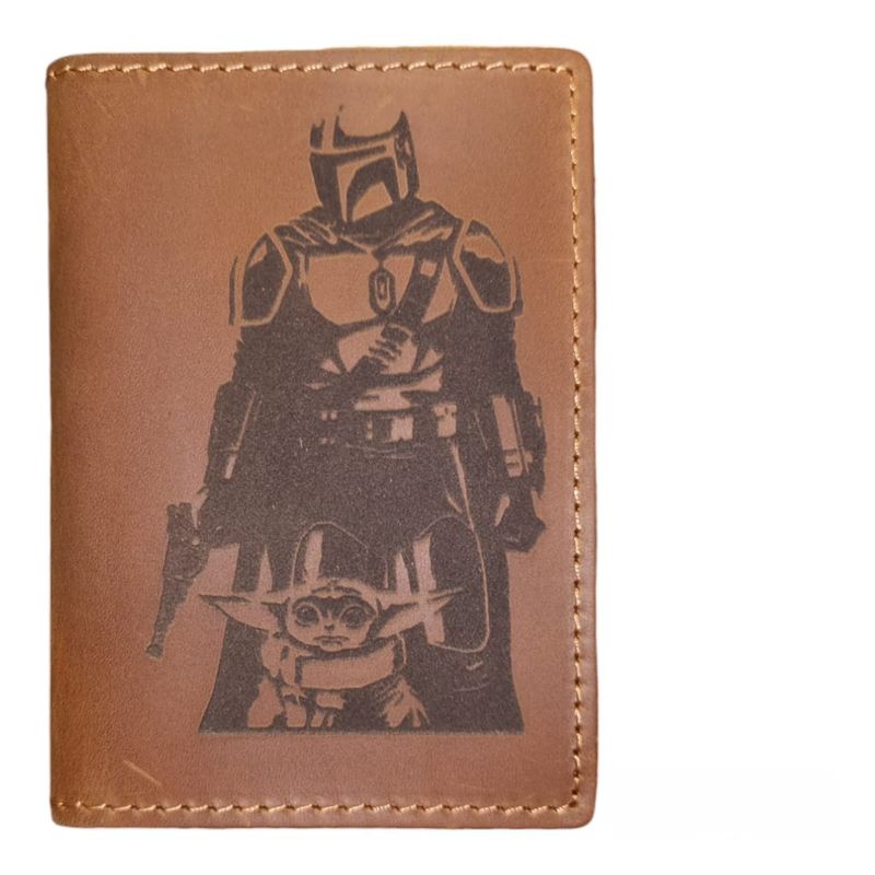 GENERICO - The Mandalorian Tarjetero de cuero genuino