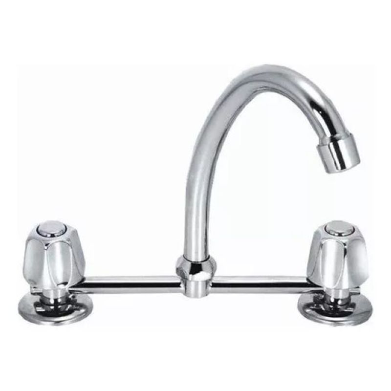 GENERICO - Llave Combinación De Lavaplatos Griferia Plateado