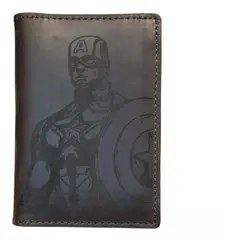 GENERICO - Capitan america Tarjetero cuero genuino