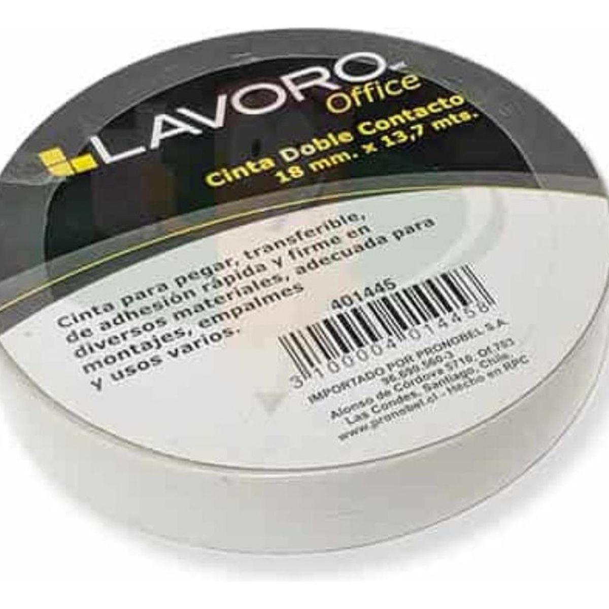 LAVORO - Cinta De Fijar Doble Contacto, Transferible 18mm X 13,7 Mts