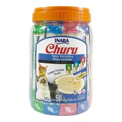 CHURU - Golosina Gatos Puré De Atún 50 Variedades