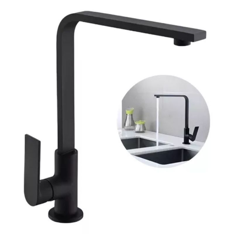 GENERICO - Llave Monomando Lavaplatos Profesional Extraíble Negro