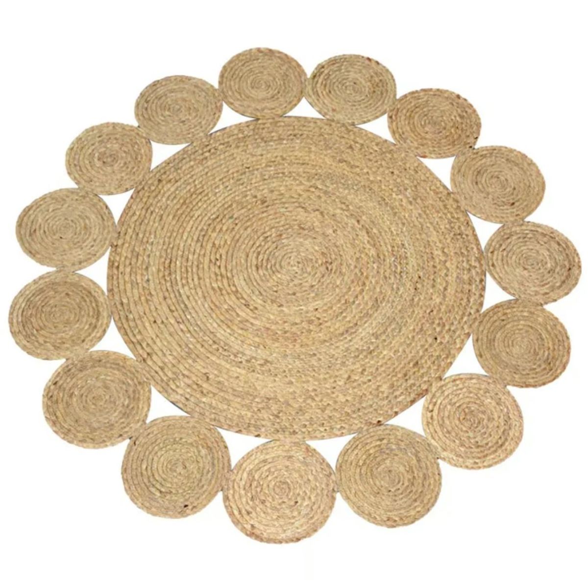 GENERICO - Alfombra Redonda Yute Borde Circular 120cm Taller Sin Fronteras
