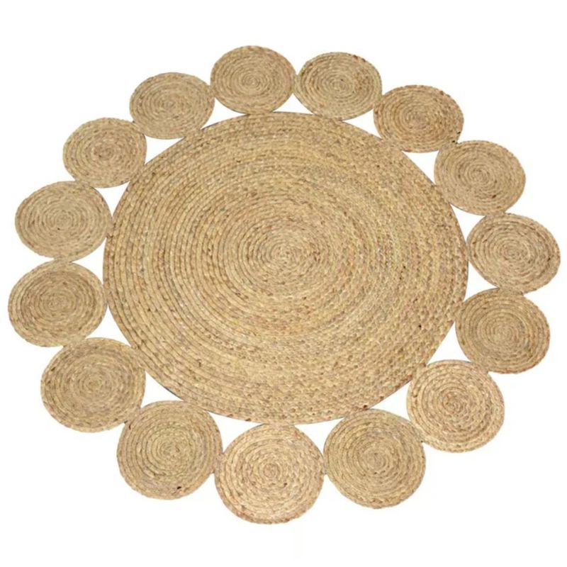 GENERICO - Alfombra Redonda Yute Borde Circular 120cm Taller Sin Fronteras