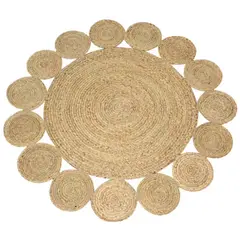 GENERICO - Alfombra Redonda Yute Borde Circular 120cm Taller Sin Fronteras