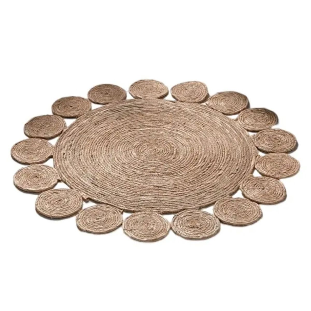 GENERICO - Alfombra Redonda Yute Borde Circular 120cm Taller Sin Fronteras