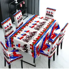 GENERICO - SET DIECOCHERO DE MANTEL MAS 6 FUNDAS DE SILLAS FIESTAS PATRIAS