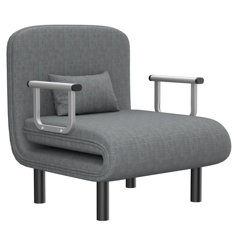 HALMAN - Sillón Sofá Cama Plegable Gris