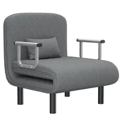 HALMAN - Sillón Sofá Cama Plegable Gris