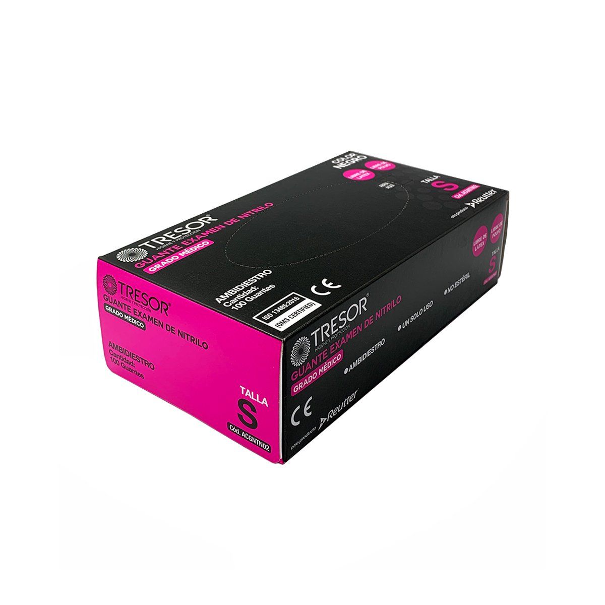 CRANBERRY - Guantes De Nitrilo Negro Sin Polvo Talla L 100 Unds