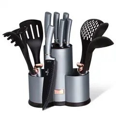 BERLINGER HAUS - Set de cuchillos y utensilios 12 piezas plata