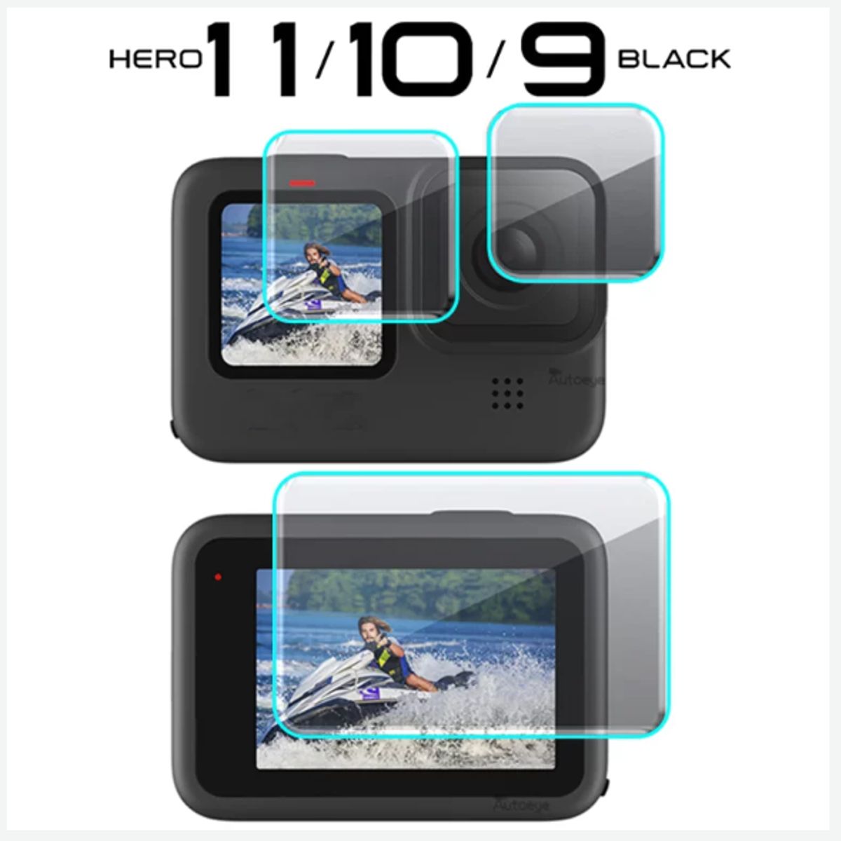 GENERICO - PROTECTOR PANTALLA MICA VIDRIO GOPRO 9, 10, 11, 12