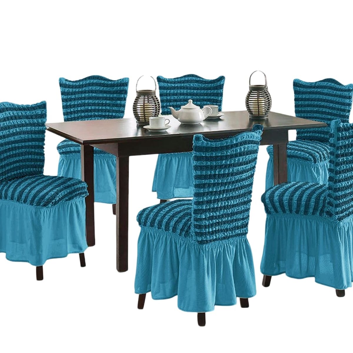 GENERICO - Pack 6 Fundas Sillas Turcas Diseño Lineal L5