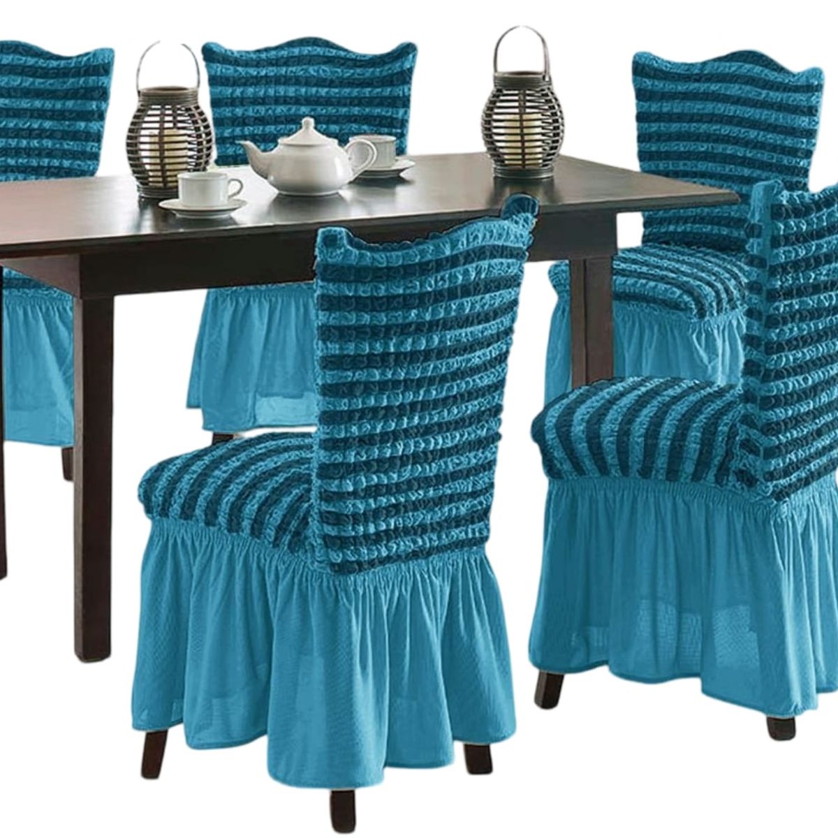 GENERICO - Pack 6 Fundas Sillas Turcas Diseño Lineal L5