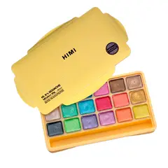 HIMI - Pintura gouache metalizada 18 colores 30ml sin pinceles