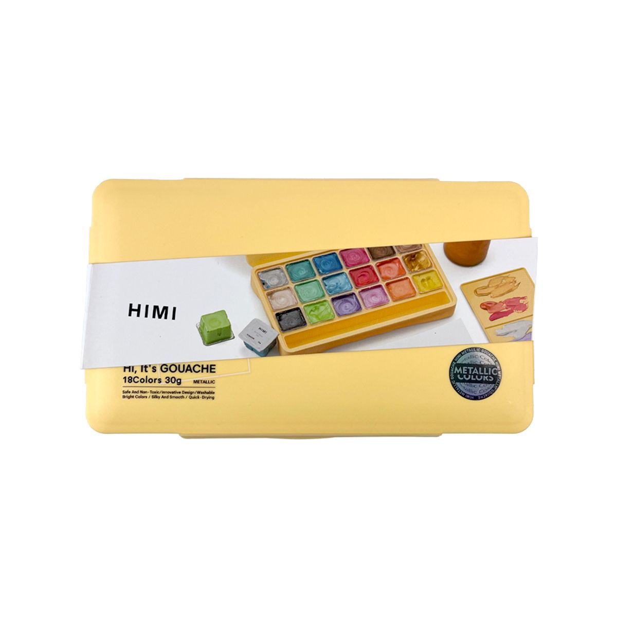 HIMI - Pintura gouache metalizada Himi 18 colores 30ml sin pinceles