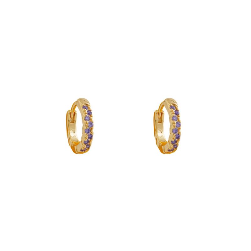 BOAZ JOYAS - ARGOLLAS TWIST LILA BAÑADAS EN ORO