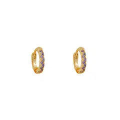 BOAZ JOYAS - ARGOLLAS TWIST LILA BAÑADAS EN ORO