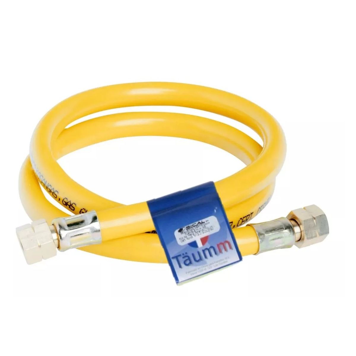 TAUMM - Flexible Gas Manguera Amarilla 3/8 Hi Izq 1 Mt Certificada