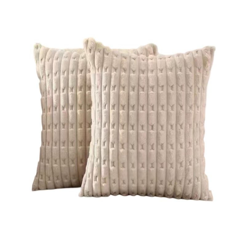 GENERICO - Pack de 4 Fundas de Cojín Estilo Bambú Beige