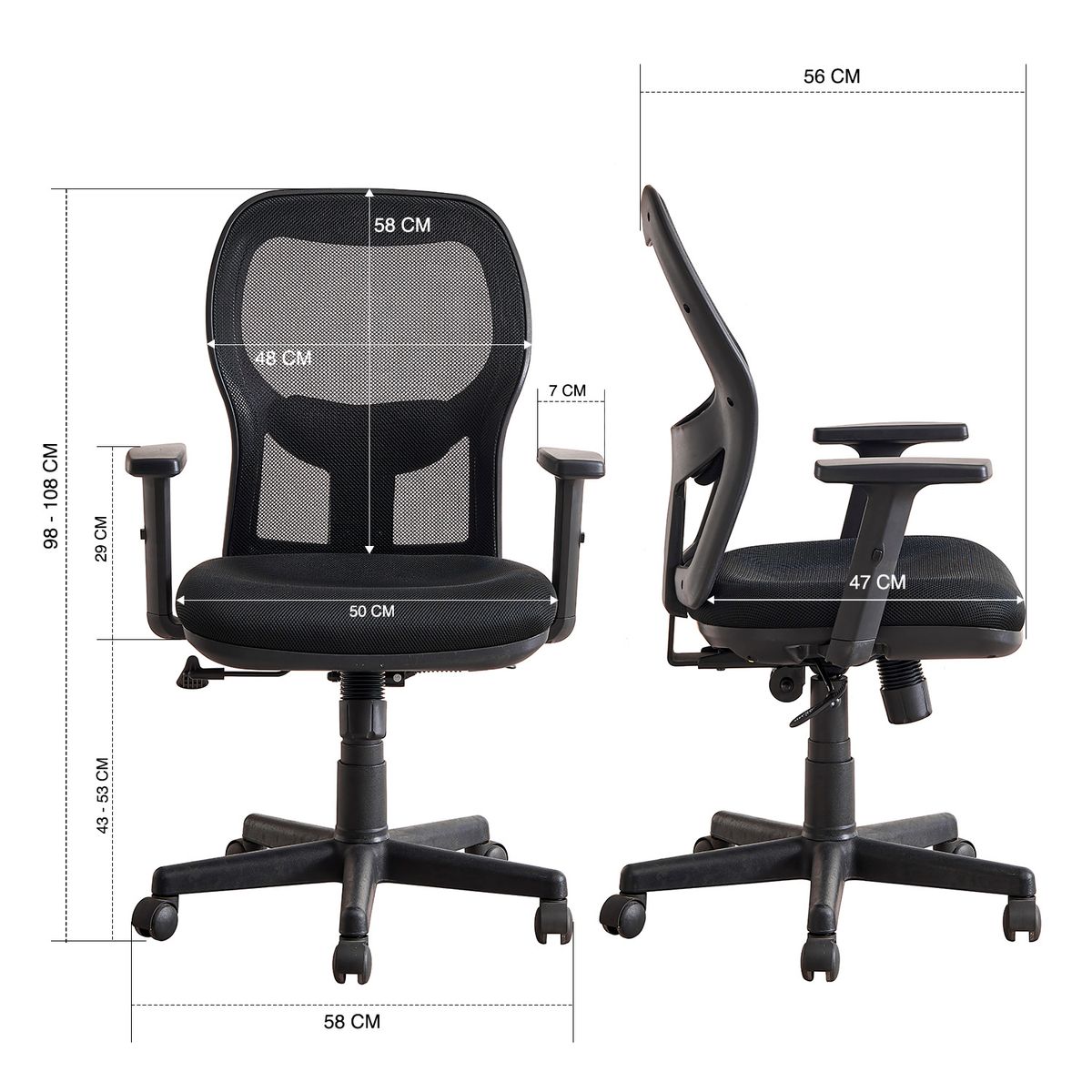 NOVAHUS - Silla de Oficina Form Elite Negro