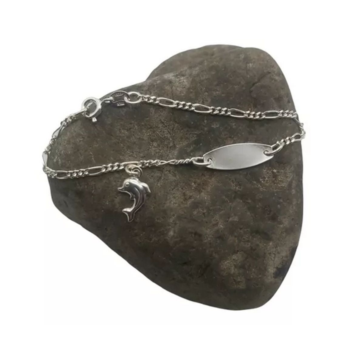 GENERICO - Piocha Pulsera Guagua/niño/niña Plata Italiana 925 - Delfin